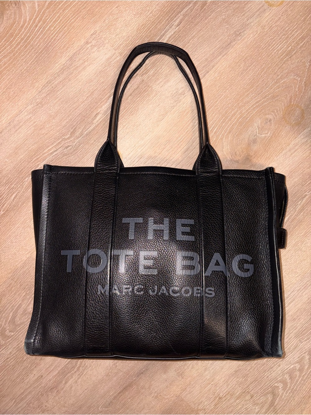 Large Marc Jacobs Black Pebbled Leather The Tote Bag